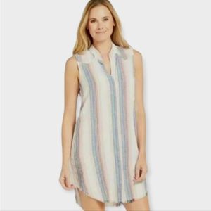 Anthropologie cloth and stone Linen Shirt Dress Size Medium